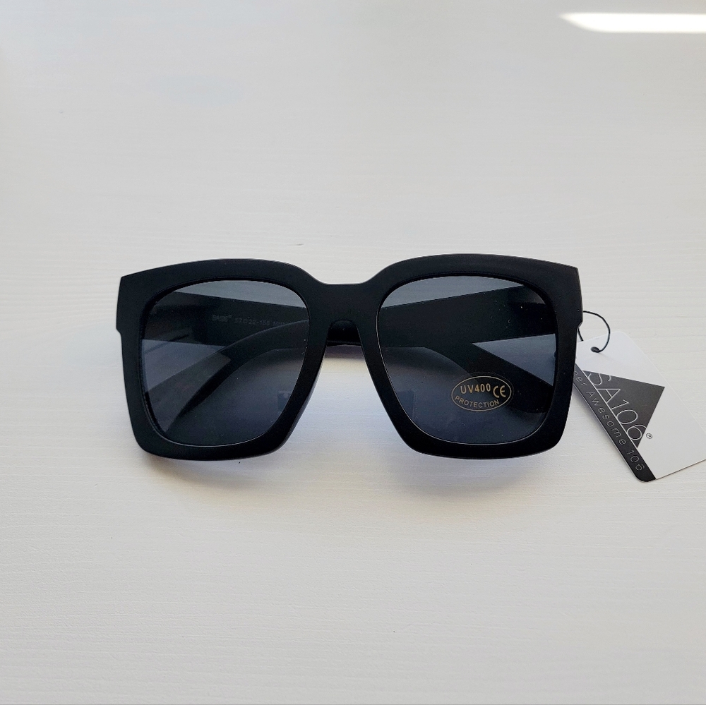 Super Awesome 106 Matte Black Framed Sunglasses